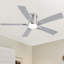 Ventilateur de plafond encastré blanc mat moderne 52 po avec DEL intégrées, télécommande et 5 pales deux tons-492049056-492049058