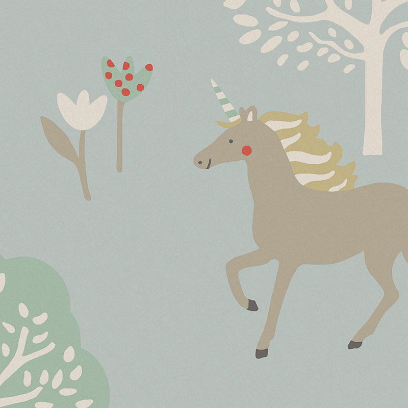 Sophie Allport Forest Ponies Witham Wallpaper, Blue