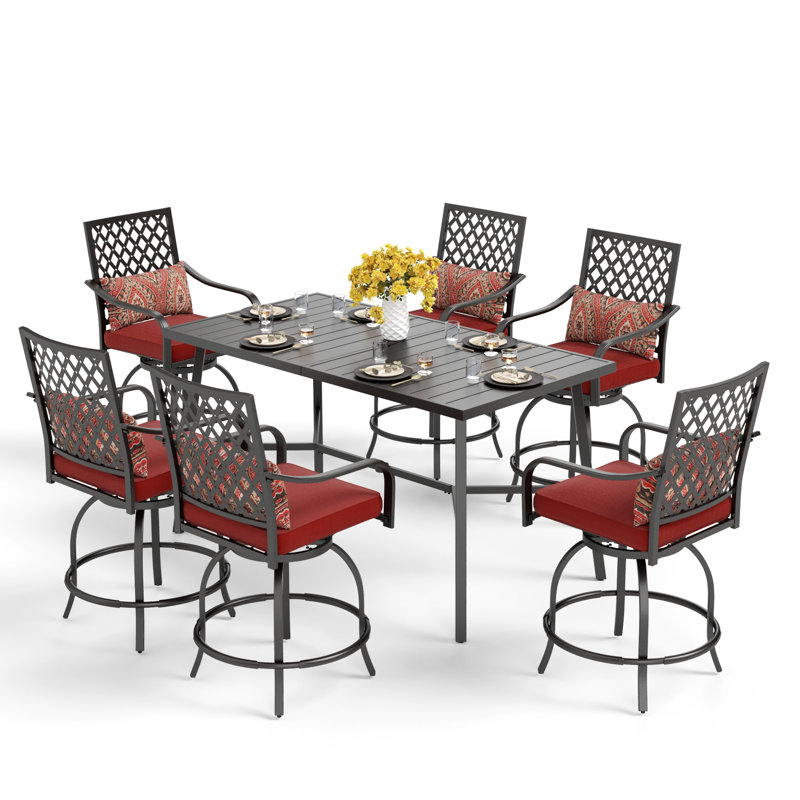  Rectangular 6 - Person 67" Dinning Set with Cushions