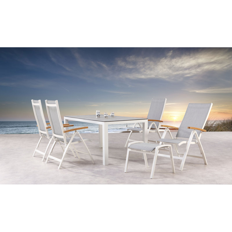 Colleton Metal Outdoor Ottoman, Anthracite