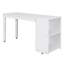 Lit mezzanine double bas avec cabinet, tablettes et bureau portatif à roulettes, lit multifonctionnel-611202892