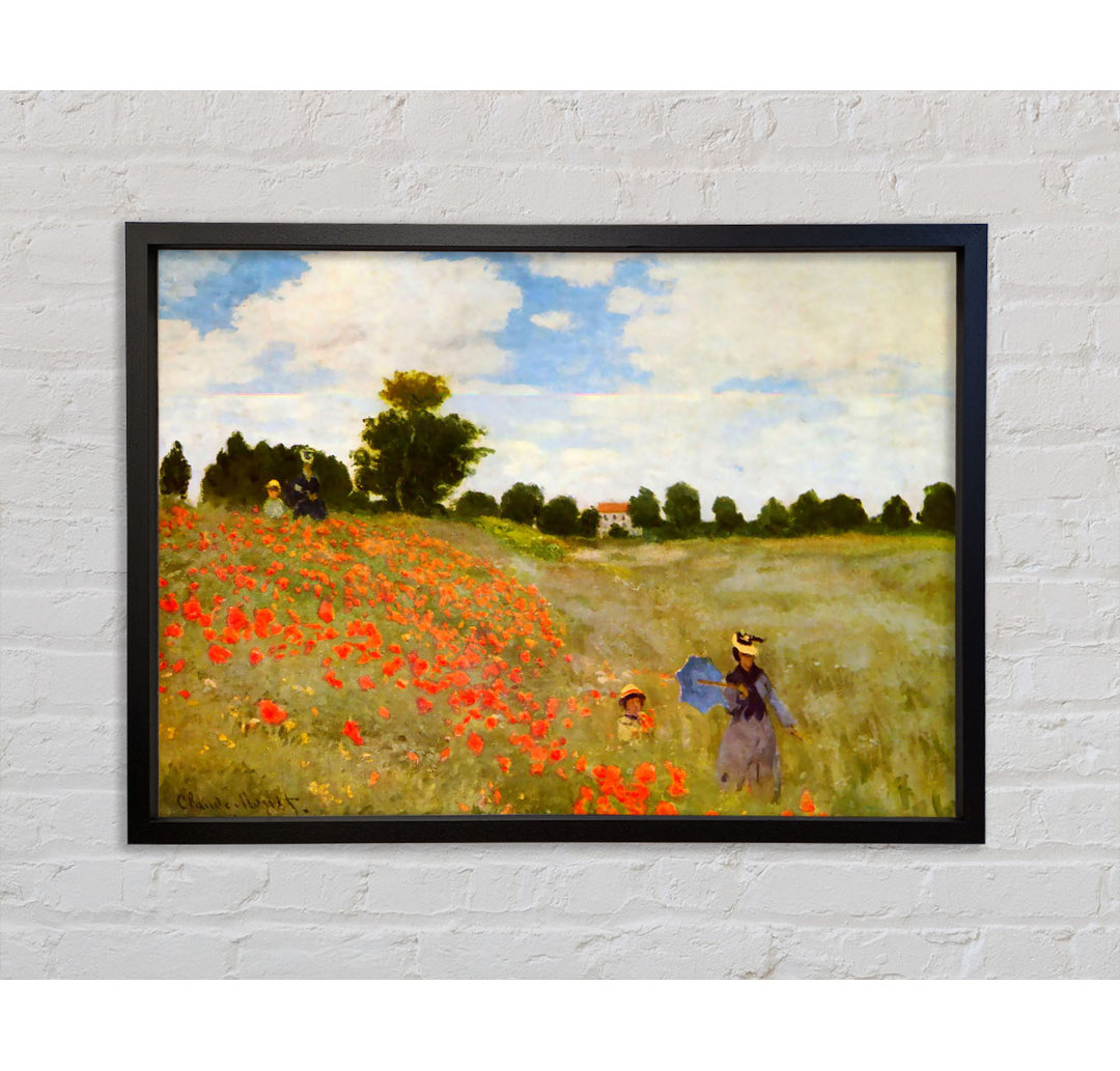 Mohnblumen von Claude Monet - Einzelner Bilderrahmen Kunstdrucke auf Leinwand