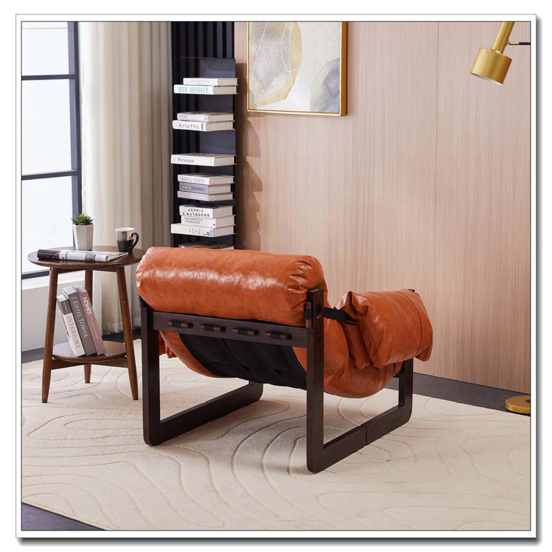 Chaise longue de style médiéval moderne, Orange rétro