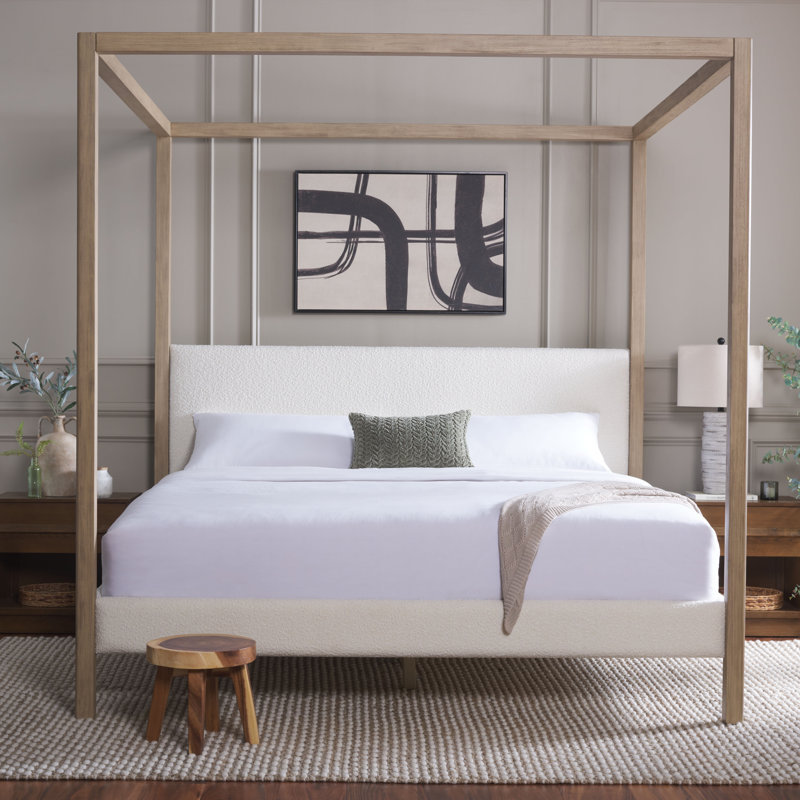 Graciella Boucle King Canaopy Bed
