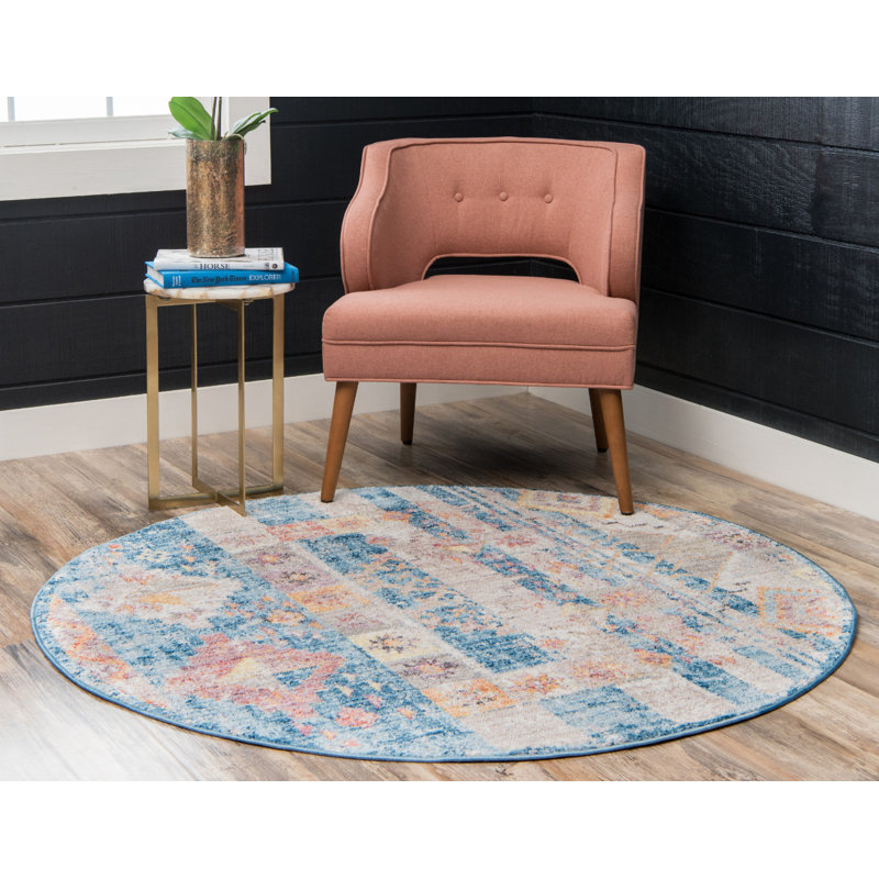 Leanora Geometric Indoor Rug, Round 3'3"