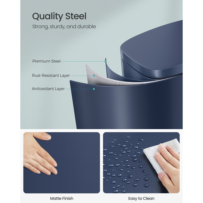 Step On and Odour Seal Kitchen Rubbish Bin - 13.21 L, Blue
