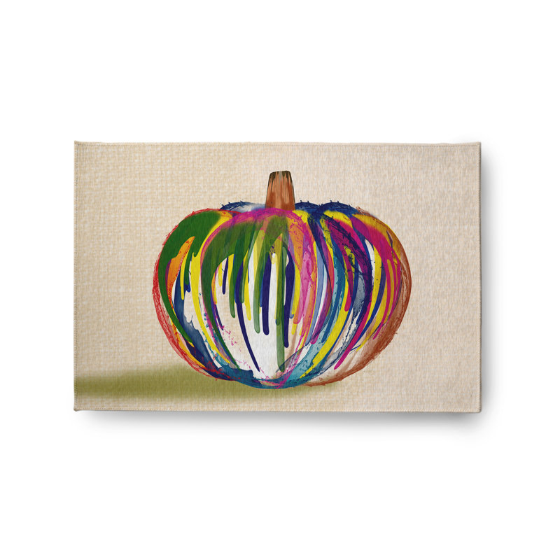 Tapis en chenille Wax Pumpkin Design CRHGN717YE4, Rectangle 2 pi x 3 pi