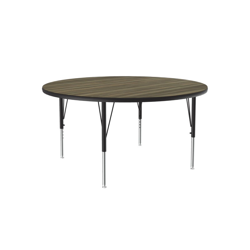 Table d'activité circulaire à hauteur ajustable, H 29 po x L 42 po x L 42 po, Noyer blanc colonial