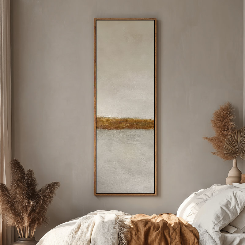 Large Framed Canvas Wall Art - Minimalist Tunes Prints - 60"x20", Natural, 60" H x 20" W