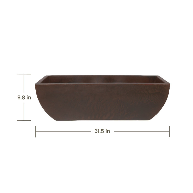 Wibrand ECOBO Pot de fleurs rectangulaire d'intérieur / extérieur Capri, Brun, 1