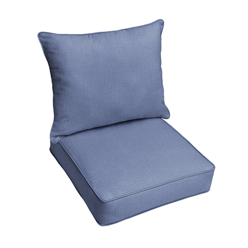 Outdoor Solid Corded Deep Seating Pillow and Cushion Set, Richloom - Rave Pool, 29 in W x 27 in D x 5 in H