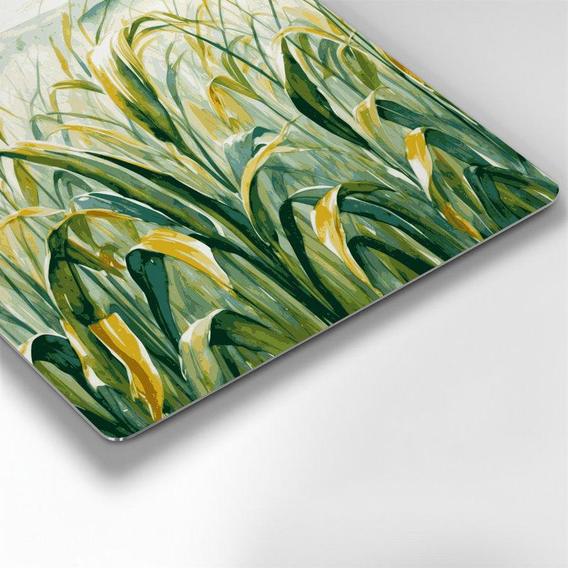 Art hawaïen canne à sucre en métal beige, H 32 po x l 32 po