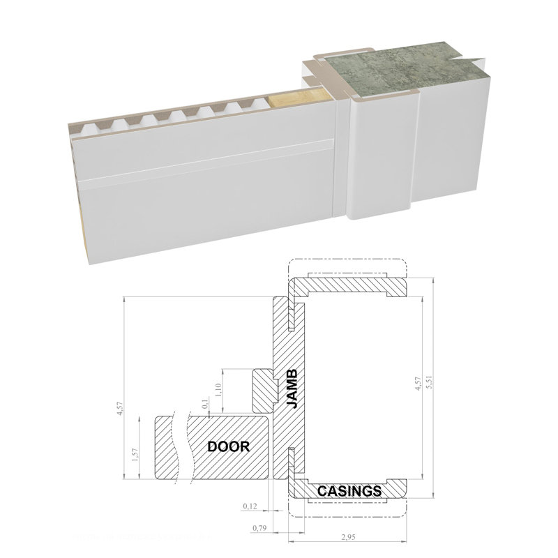 Porte blanche standard en bois manufacturé affleurant Planum, 30 po x 84 po