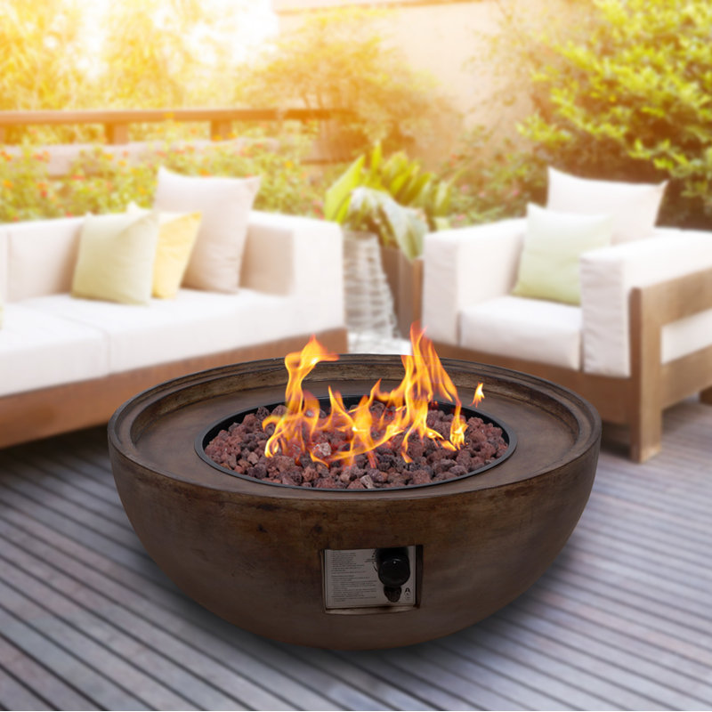 Urban Round Propane Smokeless Fire Pit, Smoked