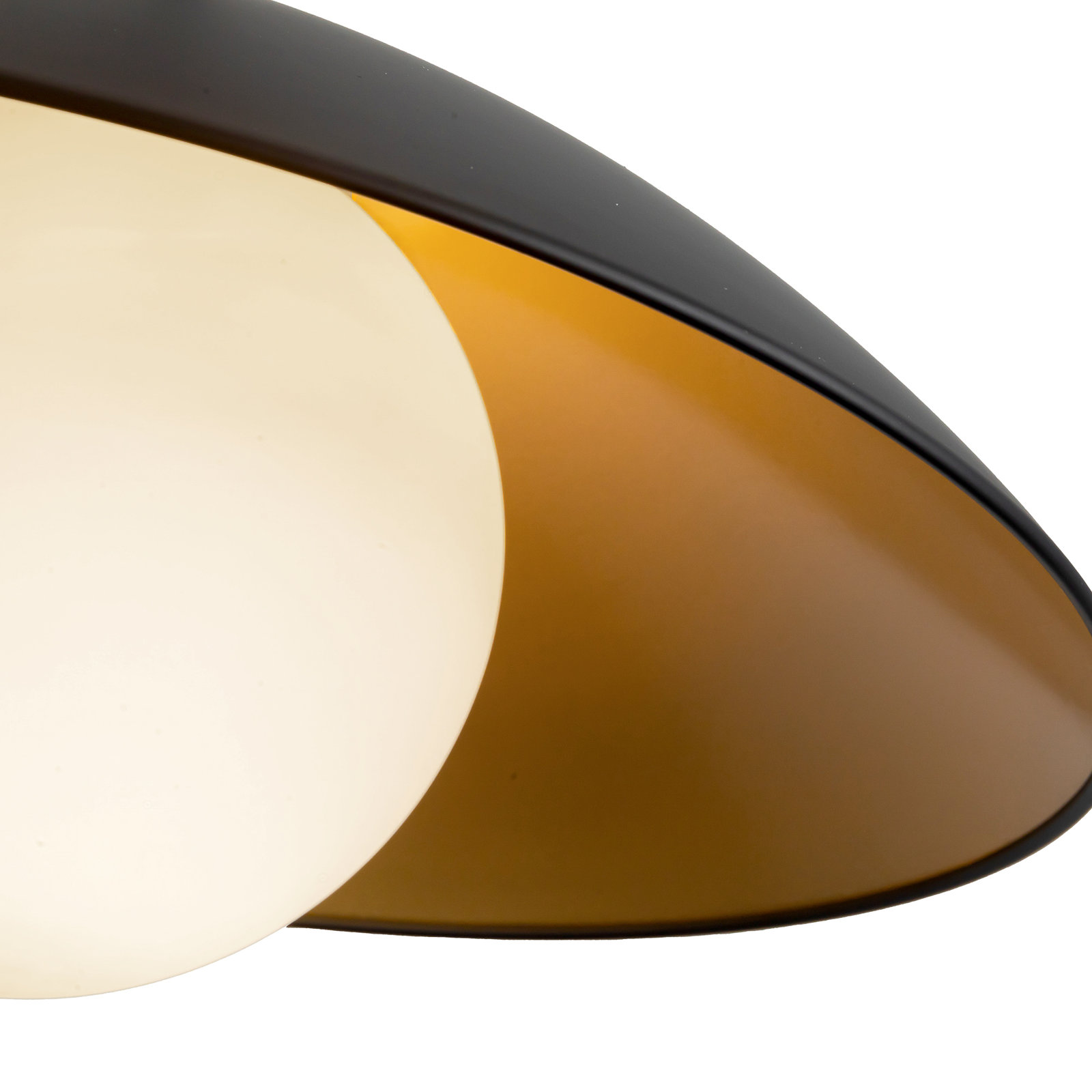 Mire 17-in Pendant with Opal Glass, Black/Opal Glass