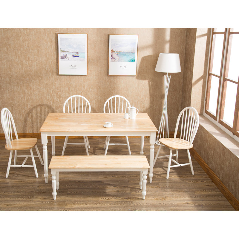 Berene 6 - Person Solid Wood Top Four Leg Base Dining Set