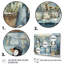 «White and Blue Penguins Laundry Room II» - Art mural-1301650006-1301650004