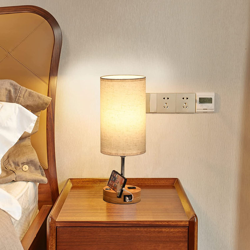Avala Wood USB Table Lamp
