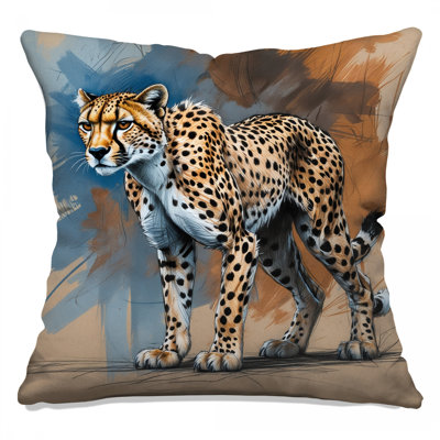 Illustration de guépard, coussins décoratifs à double face