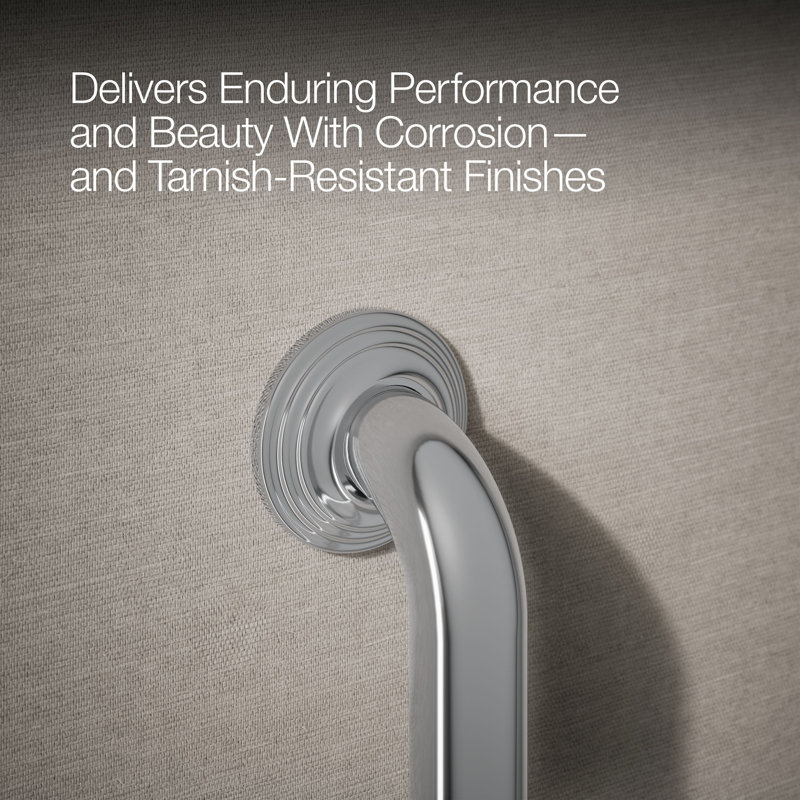 Traditional Grab Bar, Polished Stainless, 18"W