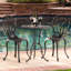 Ensemble de 3 bistro en fonte - aluminium, style gracieux, noir et doré, chaises florales, -, pieds élégants, table, sièges décoratifs,