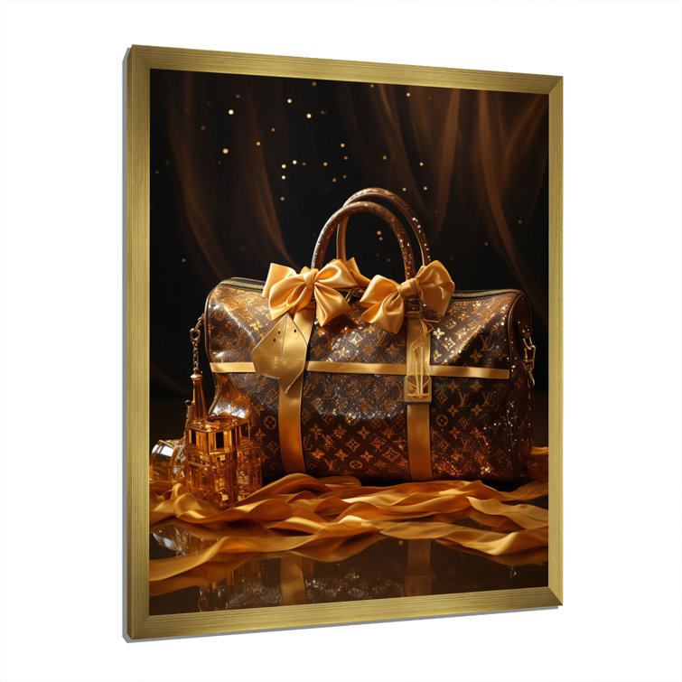 LV Golden Opulence Bag - Print Mercer41 Format: Gold Picture Framed, Size: 32 H x 16 W x 1 D