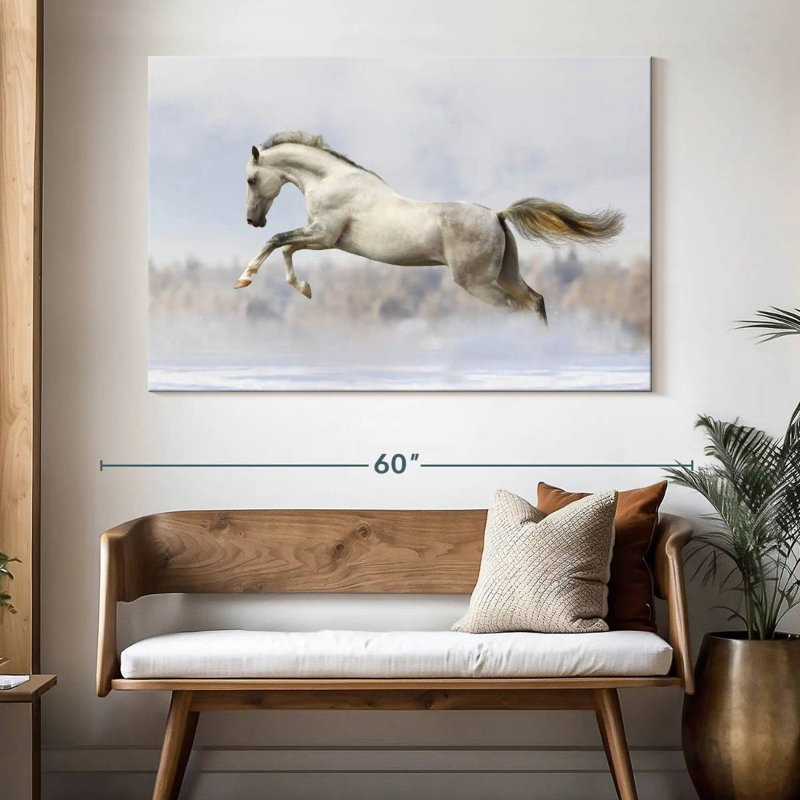 Brampt Jumping White Stallion, 34" H x 51" W