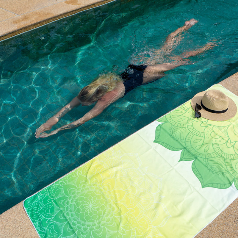 Serviette de plage en microfibre Caroli, Vert