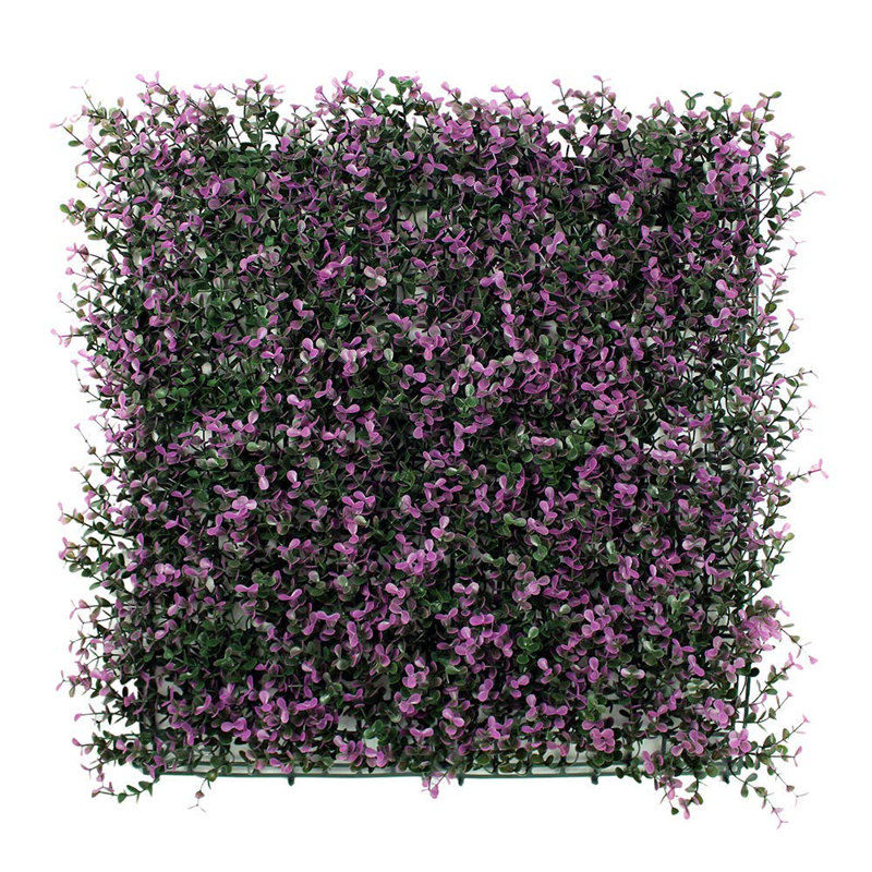 50.8cm Faux Boxwood Hedge, Purple Milan