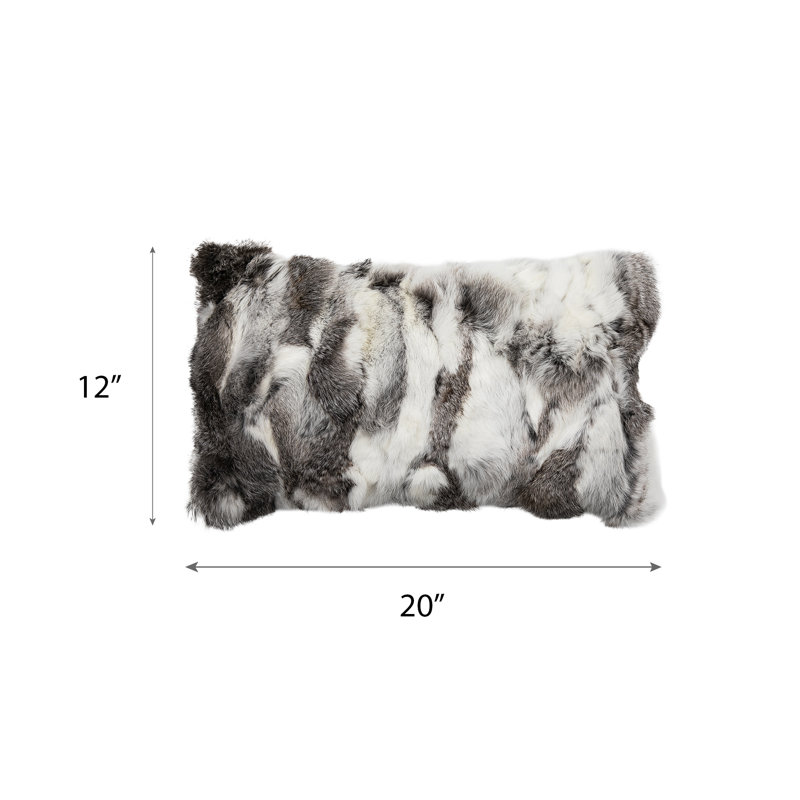 Coussin Mira, H 12 po x l 20 po, Gris