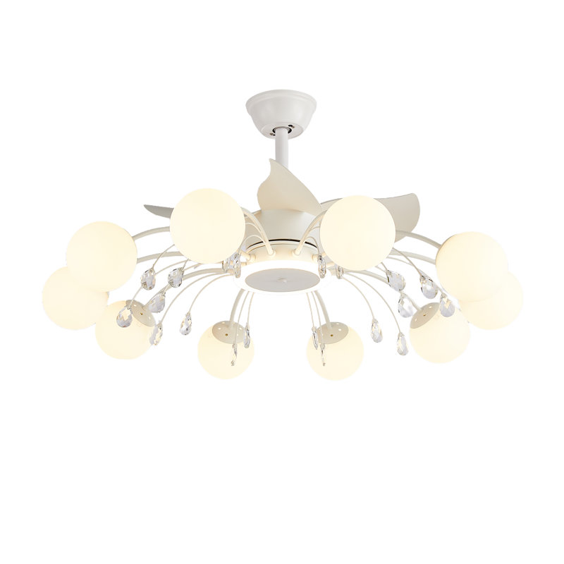 39.4" Bladeless Ceiling Fan with Remote and 10 lights, White