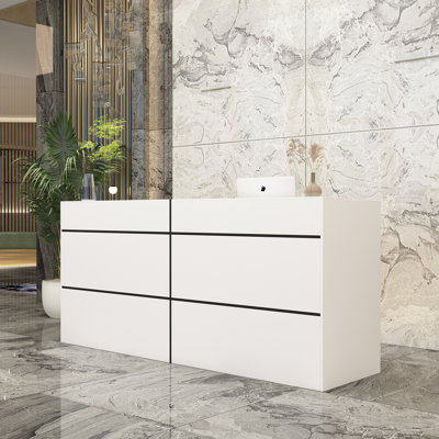 Rectangle Manufactured Wood Reception Desk