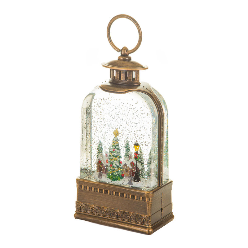 Brown Lantern LED Snow Globe