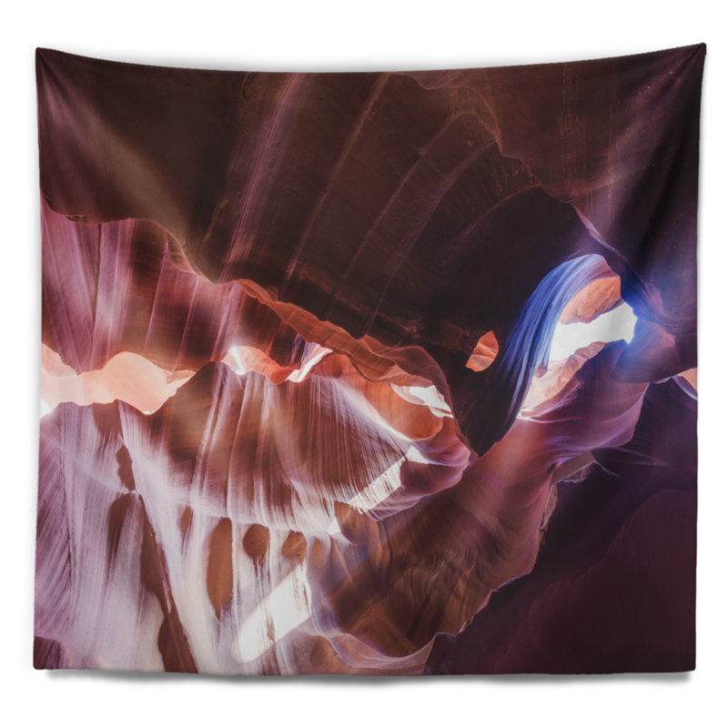 Paysage bleu clair dans la tapisserie du canyon Antelope, H 78 po x l 92 po