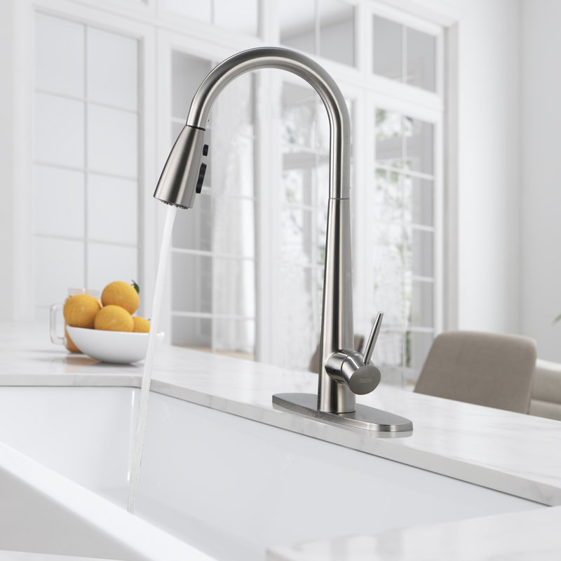 WESTINUS Pull Down Kitchen Faucet, Brushed Nickel
