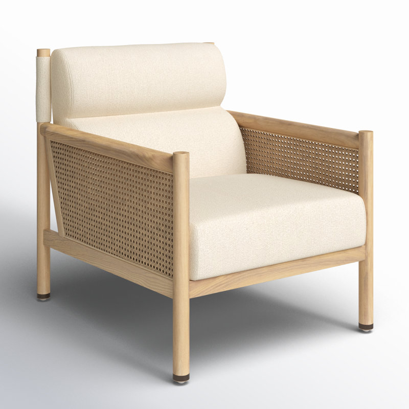 Kempsey Armchair, White Polyester Blend