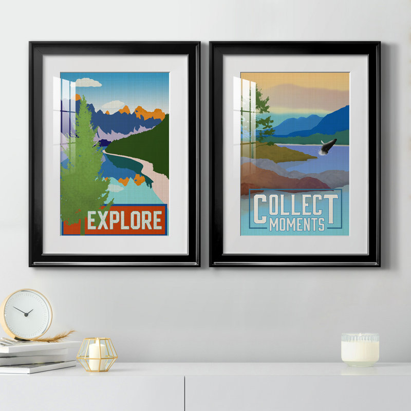 Explore - ensemble d'impressions 2 pièces, Blanc, H 31,5 po x l 47 po x P 1,5 po, H 30,5 po x l 85 po x P 1,5 po
