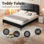 Tête de lit tapissier Aadi, lit plateforme avec support en lattes de bois robuste, conception à deux formes de lit-803692865-803692864