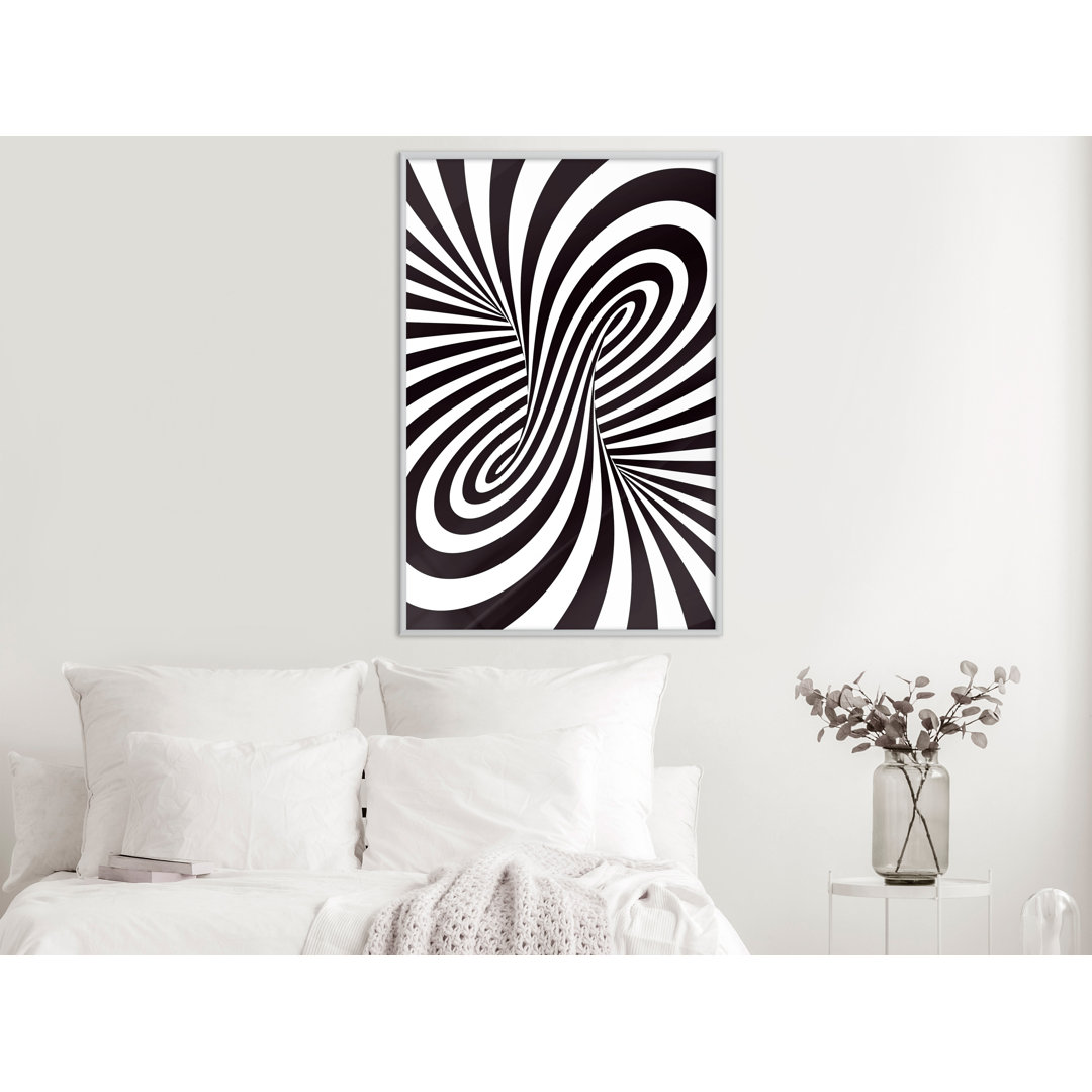 Gerahmtes Poster Black and White Swirl