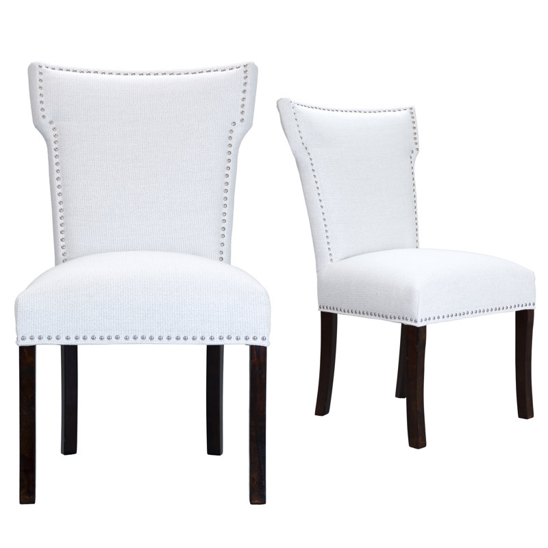 Chemise Upholstered Wingback Side Chair, Black, Arctic