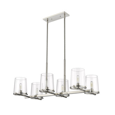 Catosha 6 - Light Steel Dimmable Kitchen Island Geometric Chandelier