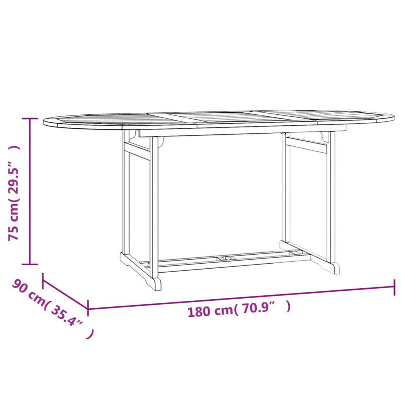Frieder 8 - Person Wood Patio Dining Set with Oval Table