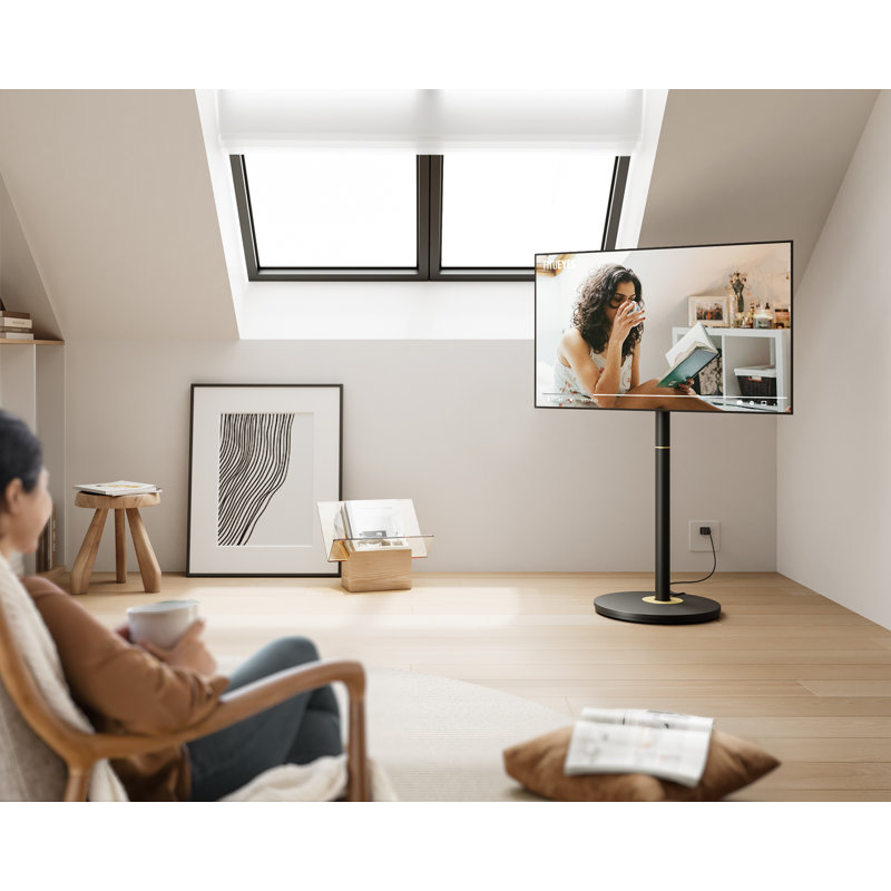 FITUEYES Design Mobile Rolling TV Cart For 32-65 Inches TV, Modern Corner TV Floor Stand On Wheels Fits Max VESA 400X400mm
