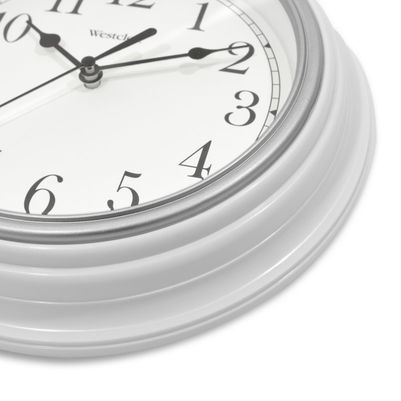 Horloge murale 9 po Aric, Blanc