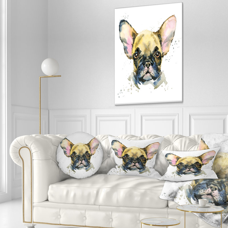 Coussin lombaire pour chien animal aquarelle