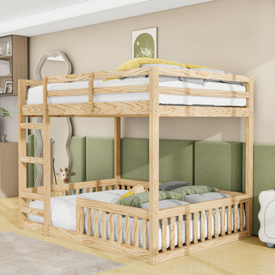 Lit superposé double en bois avec échelle