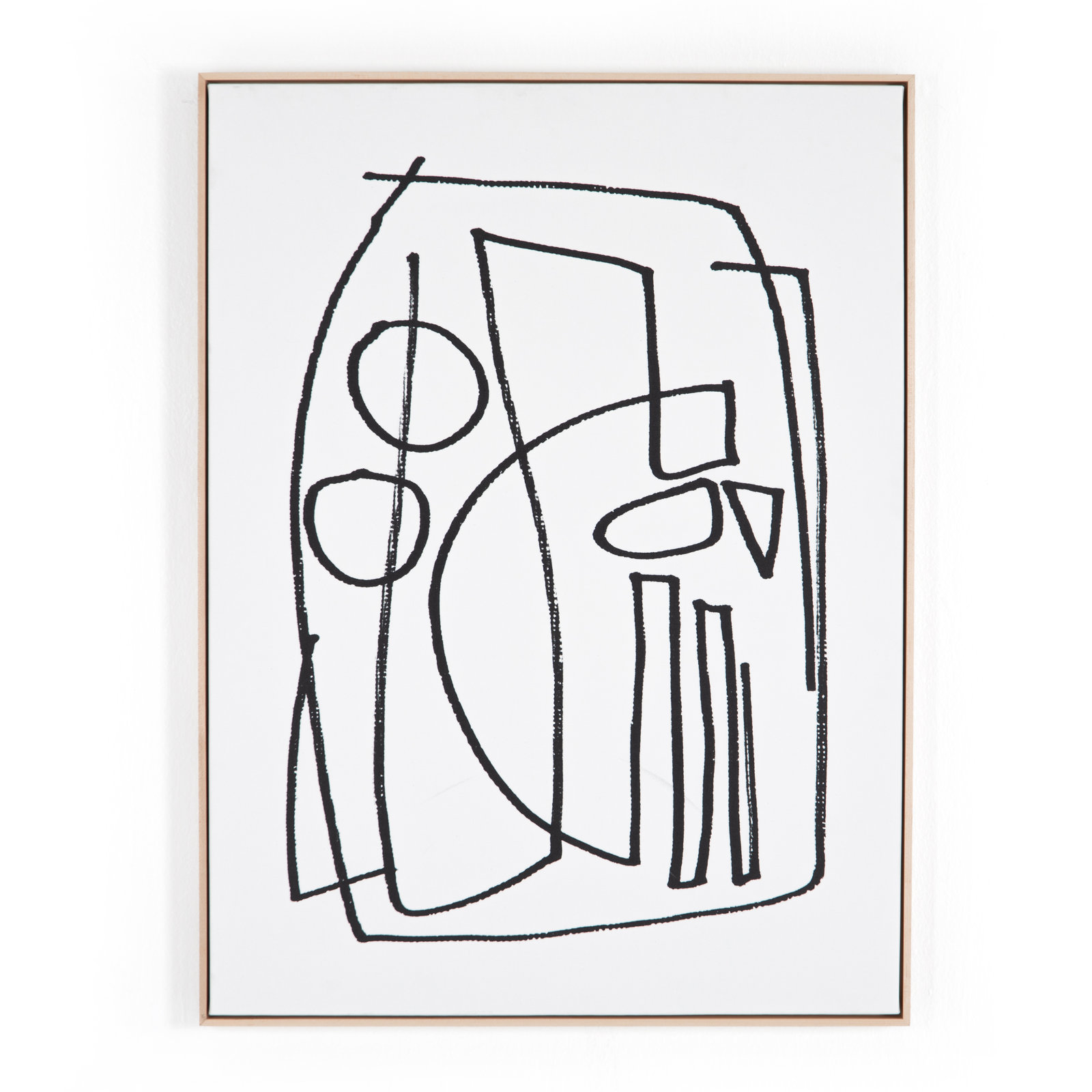 Stark 2 by Dan Hobday, 40" H x 30" W x 2" D, Light Brown Floater Framed
