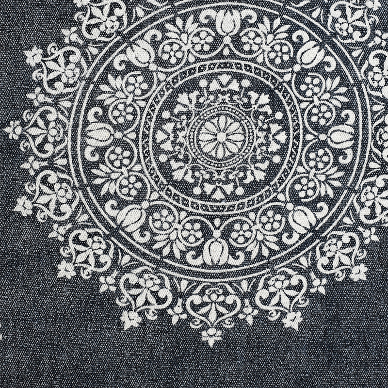 Coussin Laneway Mandala Stonewash, Bleu
