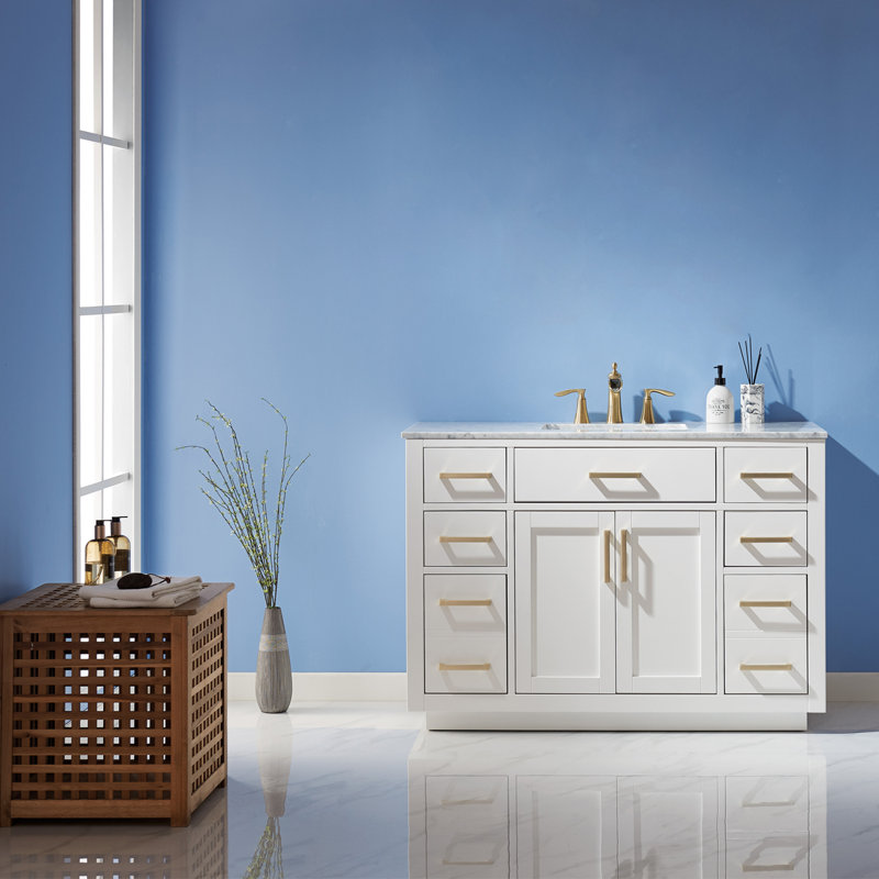 Ensemble de meuble-lavabo simple 48 po Candrice, Blanc