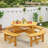 Round Tabletop Wood Picnic Table with Built-in Benches-746001691-746001690